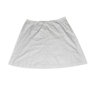 Talbots 20W seersucker skirt blue/white side-zip knee length 100% cottton office